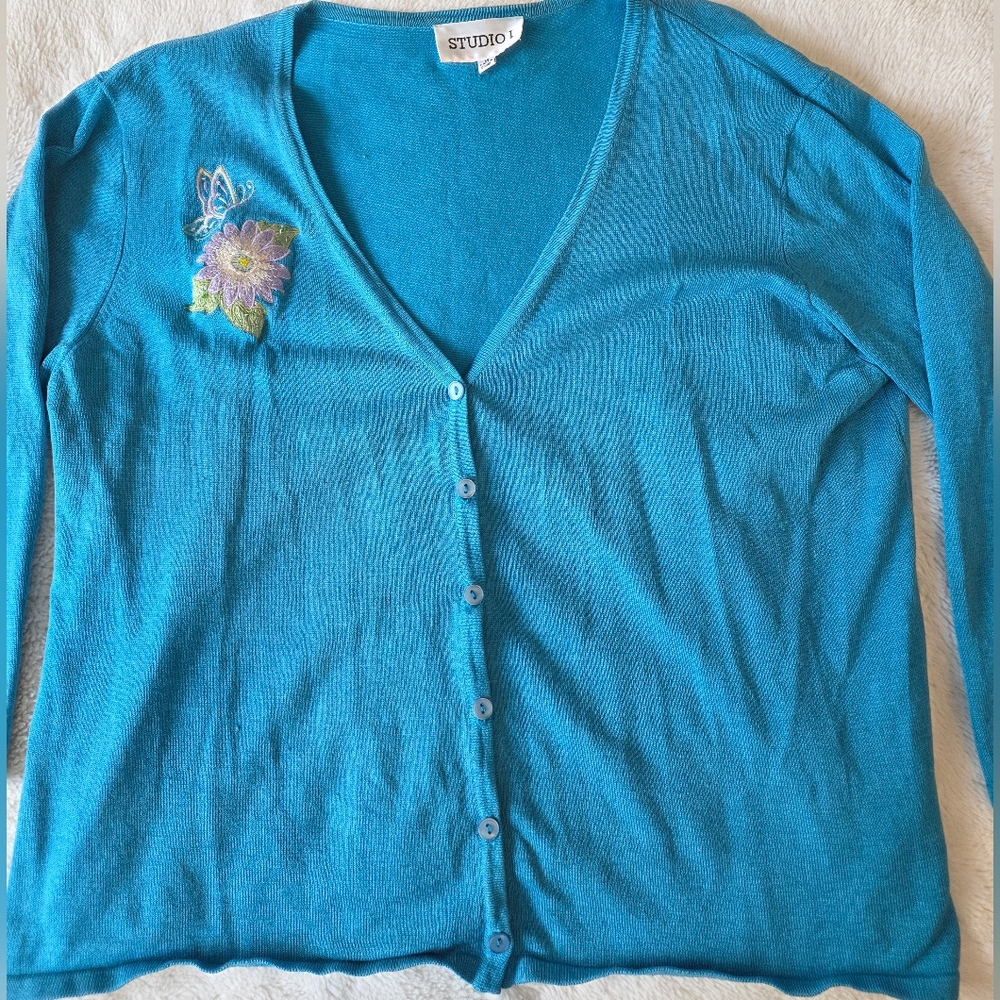 Studio I Floral Embroidered Sweater